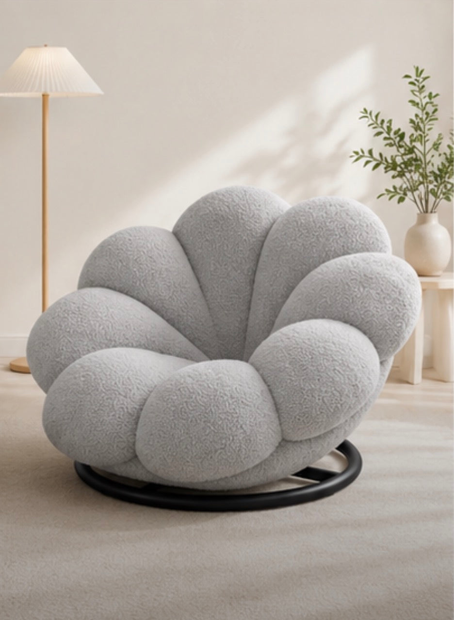 Pouf Fauteuil Design « Nuage » Pivotant gris